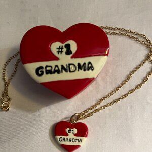 #1 Grandma necklace, pin, and trinket box - Great for mother's day!